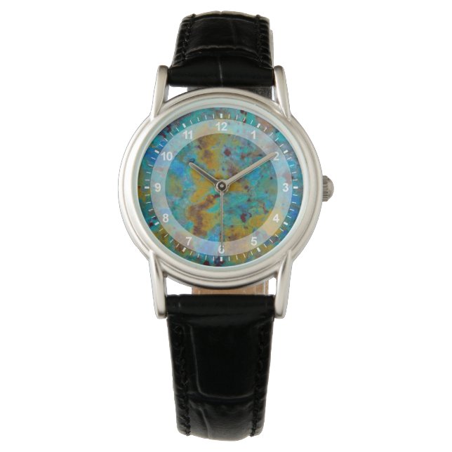 Montre Jasper Chrysocolla Bleu Tacheté (devant)