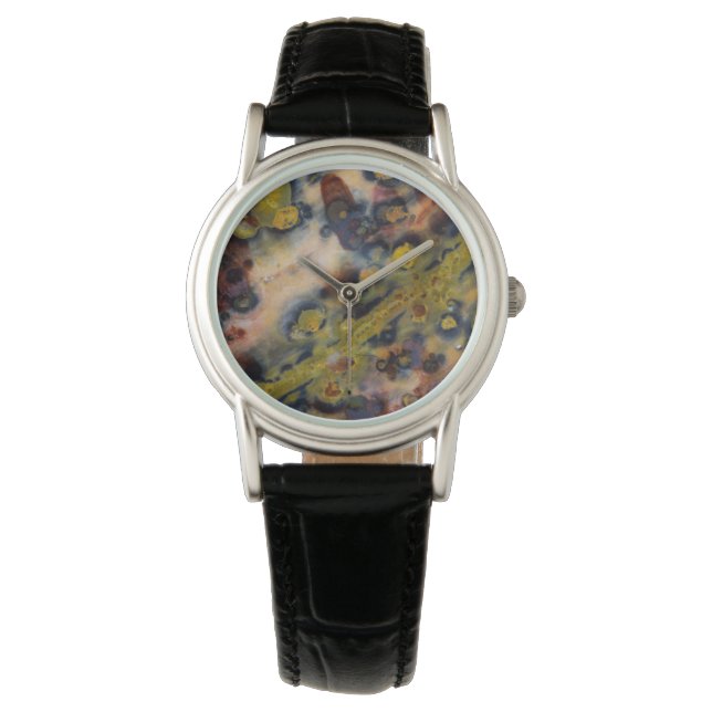 Montre Jasper océanique en gros plan abstrait (devant)