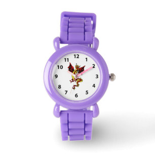Montre jaune et rouge de dragon