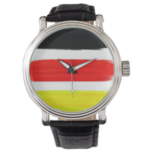 Montre Jaune Rouge Noir Abstrait peinture Art