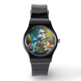 Montre Jay à ailes Turquoises en berceau