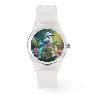 Montre Jay à ailes Turquoises en berceau
