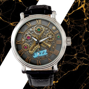 Montre Jazz Watch, Neon Light, Trumpet, Saxophone