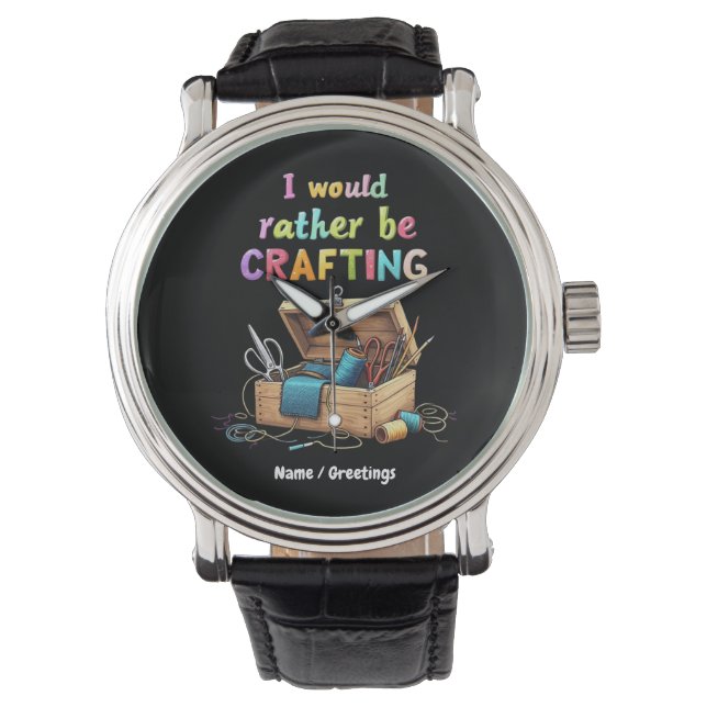 Montre Je préférerais bricoler des hobbies créatifs drôle (devant)