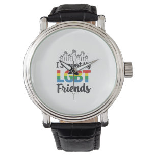 Montre Je soutiens mes amis LGBT vecteur de fierté arc-en