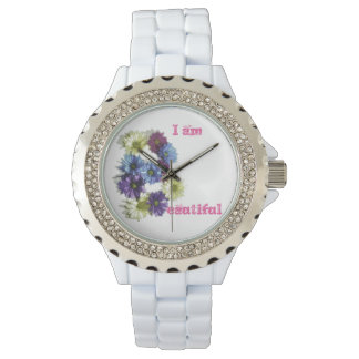 Montre Je suis Belle affirmation de fleur