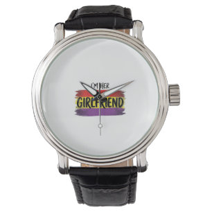 Montre Je suis son petit ami Arc-en-ciel Fierté Vecteur T