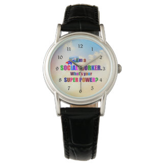 Montre "Je suis un travailleur social" super-héros