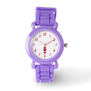Montre Je t'aime Enfants Red Parties scintillant Strap Wa