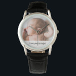 Montre Je t'aime grand-père personnalisé fête des pères p<br><div class="desc">Customisez et personnalisez cette montre pour le grand-père avec la photo de petit-enfant. Avec les mots "Je t'aime grand-père !" que tu peux aussi customiser si tu veux. Parfait pour les grands-pères de la première fois.</div>