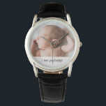 Montre Je t'aime papa coutume bébé photo fête des pères<br><div class="desc">Customisez et personnalisez cette montre pour papa avec la photo de son bébé. Avec les mots "Je t'aime papa !" que tu peux aussi customiser si tu veux. Parfait pour les nouveaux papas sur leur première fête des pères.</div>
