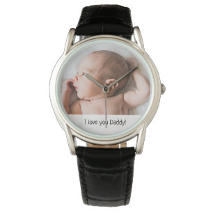 Montre Je t'aime papa coutume bébé photo fête des pères