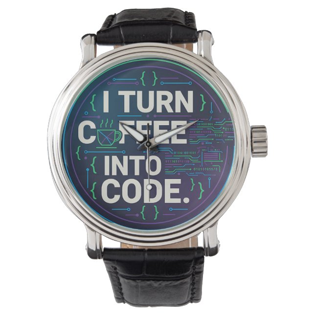 Montre Je Transforme Le Café En Code – Drôle Progra (devant)