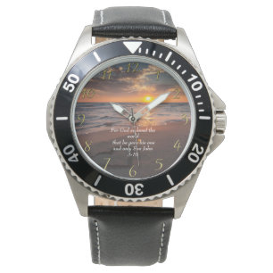 Montre Jean 3:16 L'océan de foi chrétienne avec un couche
