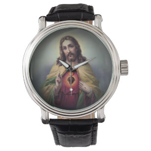 Montre Jésus avec le Sacré Coeur lumineux