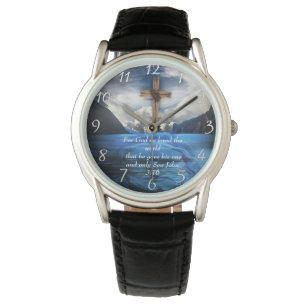 Montre Jésus dans l'eau ondulante Jean 3:16