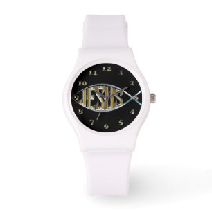 Montre Jésus dans un symbole de poissons
