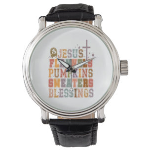 Montre Jesus Flannels Chandails Citrouille Bénédiction