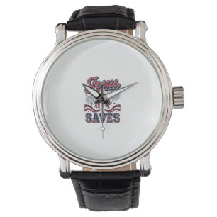 Montre Jésus Sauve Chemise Chrétienne Patriotique Vintage