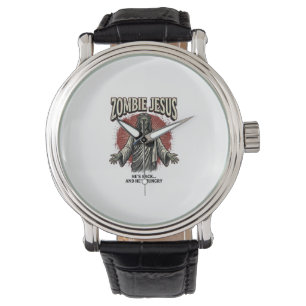 Montre Jésus zombie gravure vintage design de t-shirt drô