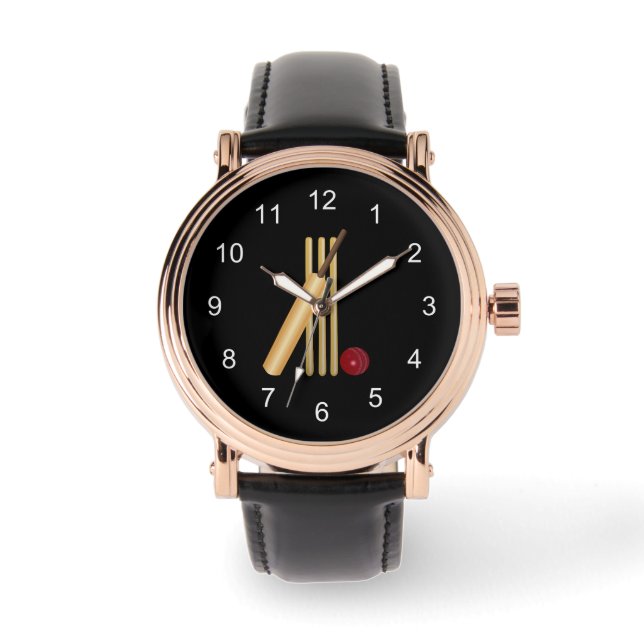 Montre Jeu de cricket, batte et balle (Recto)