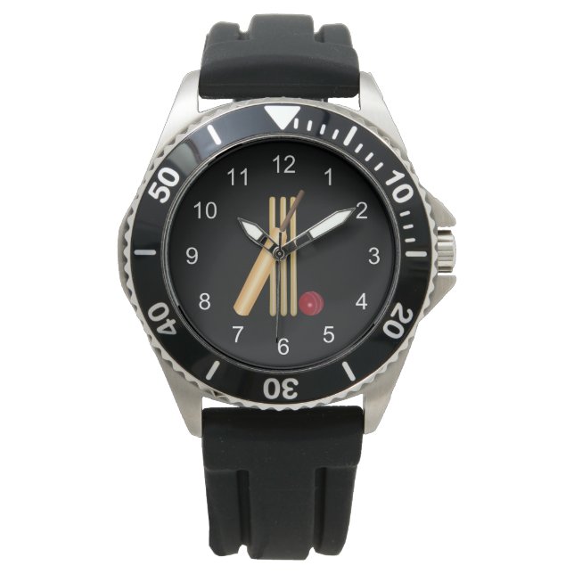 Montre Jeu de cricket, chauve-souris et balle bracelet (devant)
