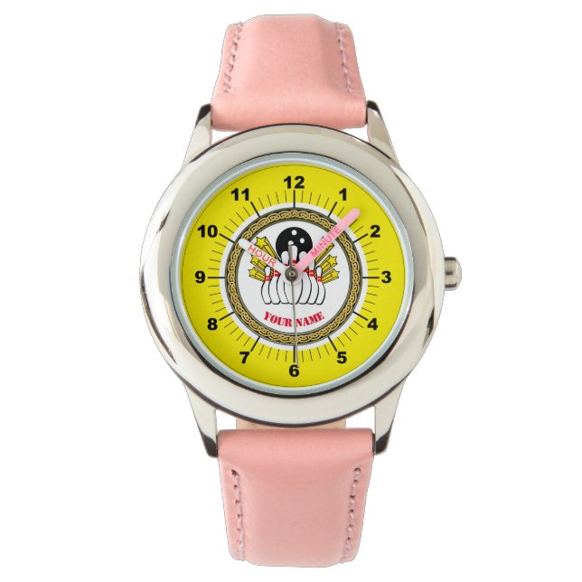 Montre Jeu de quilles sur mesure (ajouter le nom) Regarde (devant)