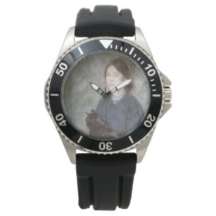 Montre Jeune femme tenant un chat noir (par Gwen John)