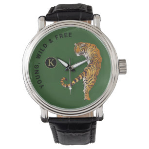 Montre Jeune, sauvage et libre Tigre Monogramme Arrière -