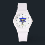 Montre Jewish Star<br><div class="desc">Jewish toxits and venft ideas featuring beautiful Jewish Star of David with a wine glass in the center.</div>