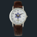 Montre Jewish Star<br><div class="desc">Jewish toxits and venft ideas featuring beautiful Jewish Star of David with a wine glass in the center.</div>