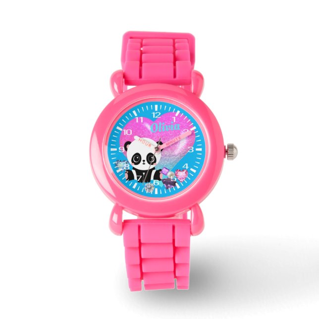 Montre Joaillerie Cute Panda | Bracelet Parties scintilla (Recto)
