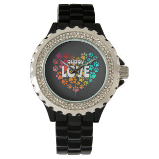 Montre Joli Amoureux des chiens Puppy Love Design avec Em