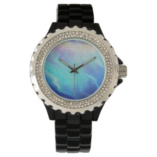 Montre Joli Aqua bleu violet pastel carrelage mosaïque
