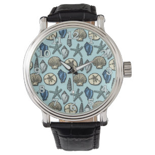 Montre Joli Blue Shell Starfish Motif de mer