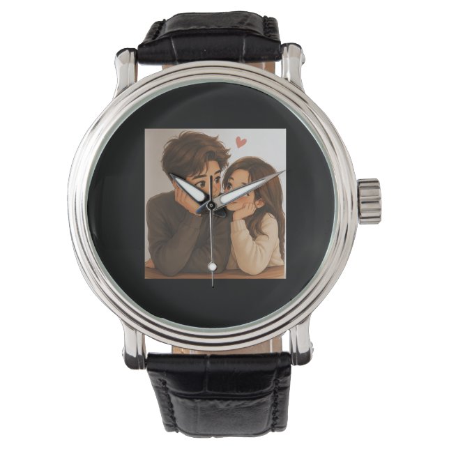 Montre Joli Couple de Dessin Animé (devant)