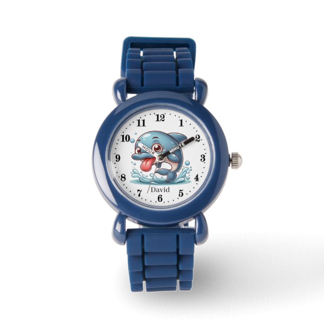 Montre Joli dauphin enfants ajouter nom unisex (Recto)