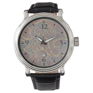 Montre Joli design en cachemire marron foncé vintage
