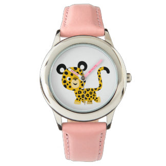 Montre Joli dessin animé Regarder le léopard souriant
