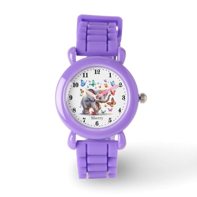 Montre Joli éléphant ajouter nom filles (Recto)