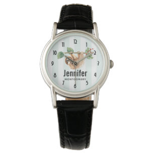 Montre Joli fentes accroché à l'aquarelle vers le bas