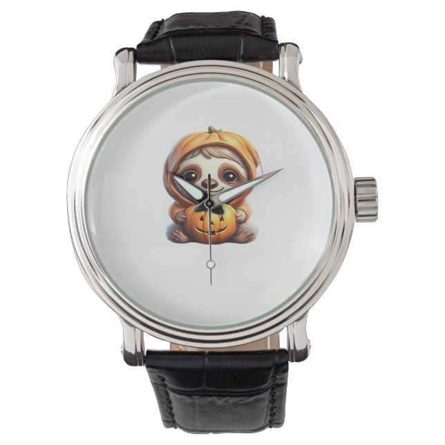 Montre Joli fentes avec Citrouille Halloween Dessin Vecto (devant)
