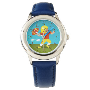 Montre Joli garçon de football avec casque Enfants Nom Ve