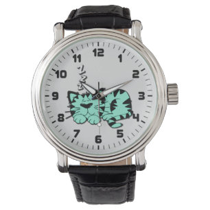 Montre Joli Green Kitty Chat Nap Montre-poignet