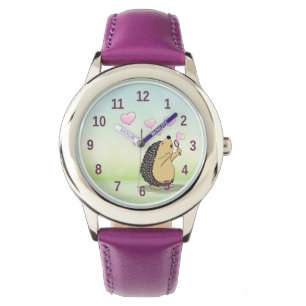 Montre Joli hérisson   Chiffres de filles