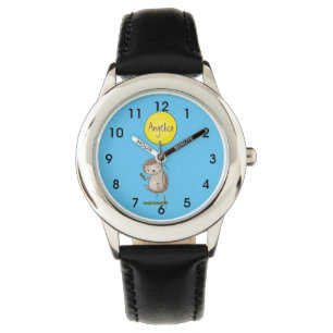 Montre Joli hérisson et motif de dessin animé de ballon