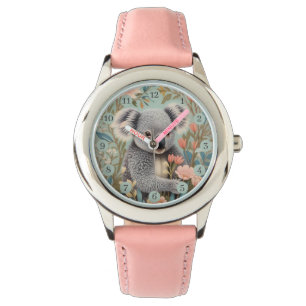 Montre Joli Koala Élégant Floral Pastel