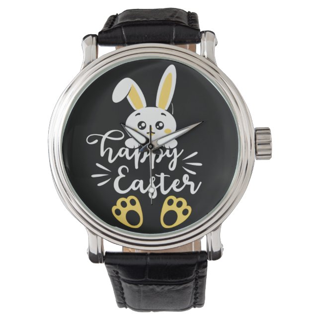 Montre Joli lapin de Pâques avec Empreintes de pattes Jau (devant)