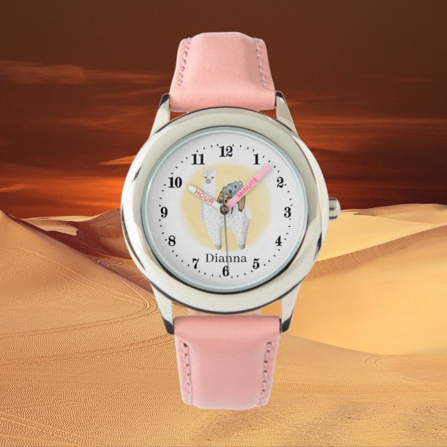 Montre joli llama sloth koala ajouter nom (Créateur téléchargé)