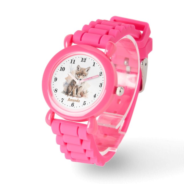 Montre Joli loup ajouter nom filles (Angle)